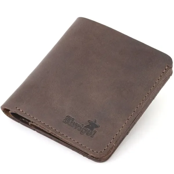Урожай шкіряний портмоне Shvigel 16601 Коричневий