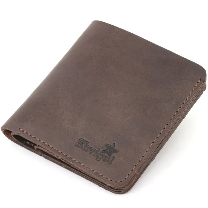 Урожай шкіряний портмоне Shvigel 16601 Коричневий
