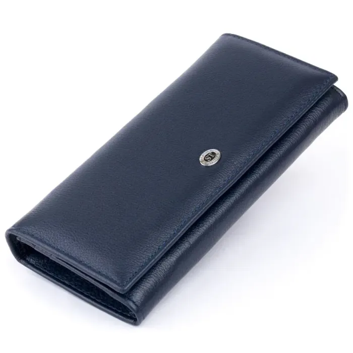 Гаманець на магнітах із клапаном жіночий ST Leather 19241 Темно-синій