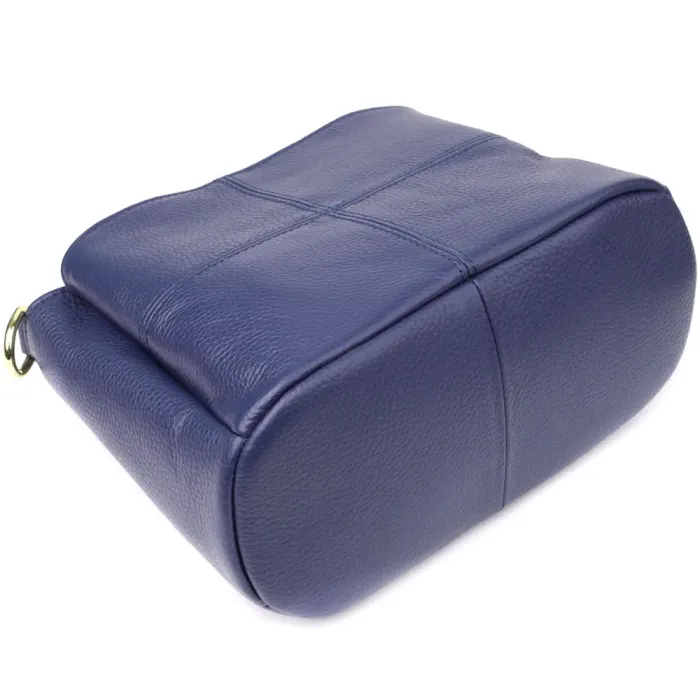 Жіноча сумка з натуральної шкіри з трьома відділеннями Vintage 22976 Синій