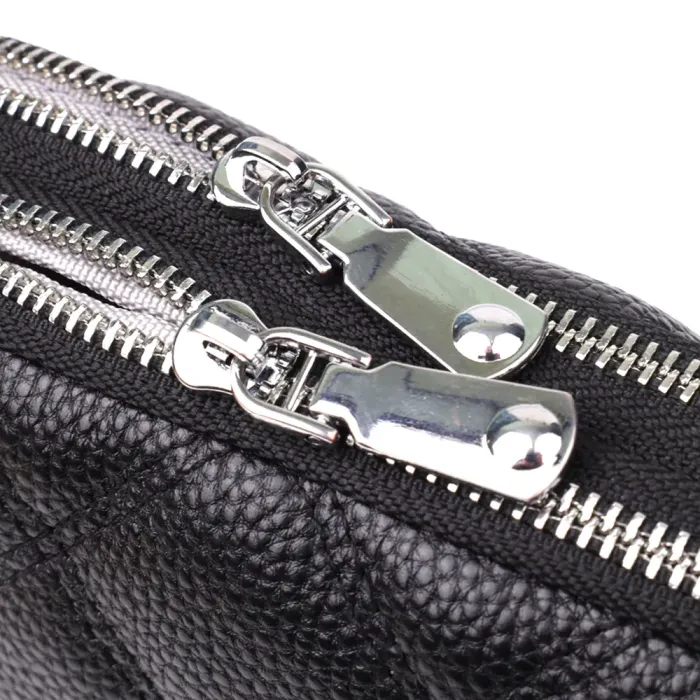 Стильна сумка прошита ромбами з натуральної шкіри Vintage 22930 Чорний