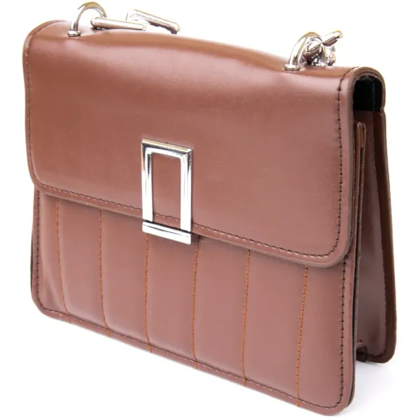 Горизонтальна сумка зі шкірозамінника Vintage 14907 Коричнева
