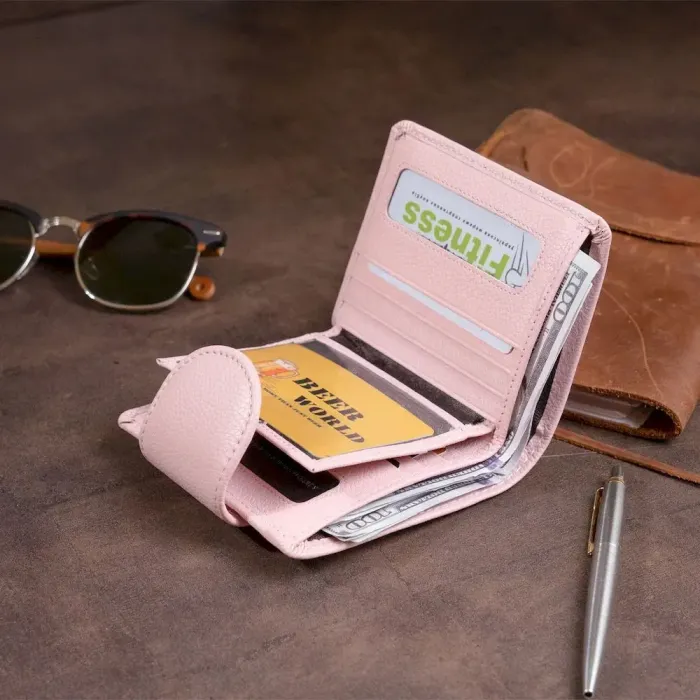 Маленький гаманець з монетницею позаду жіночий ST Leather 19267 Рожевий