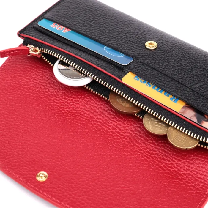 Жіночий гаманець із трикутним клапаном із натуральної шкіри Tony Bellucci 22860 Чорний