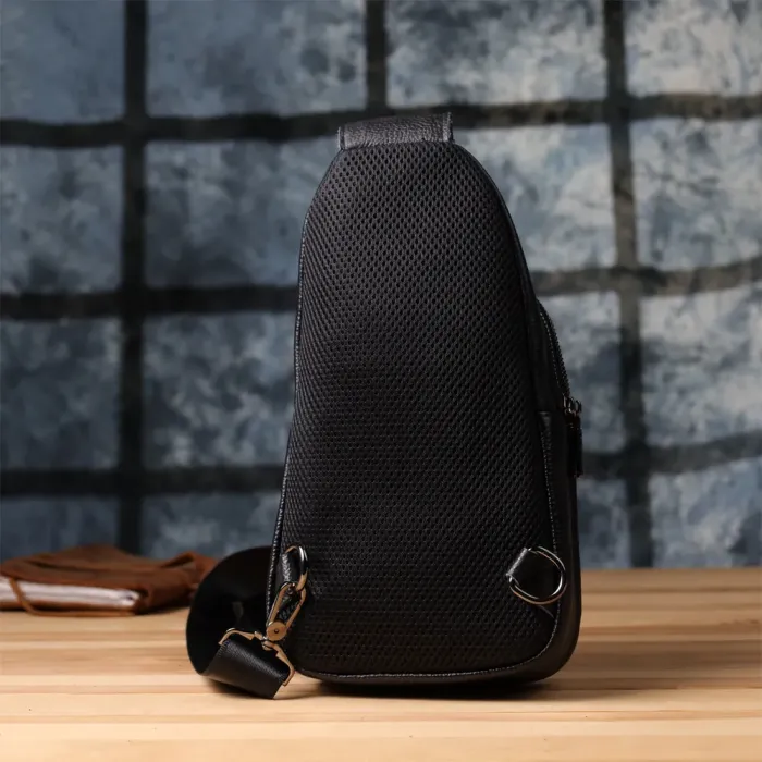 Чоловіча сумка через плече з натуральної шкіри Vintage 23018 Чорний