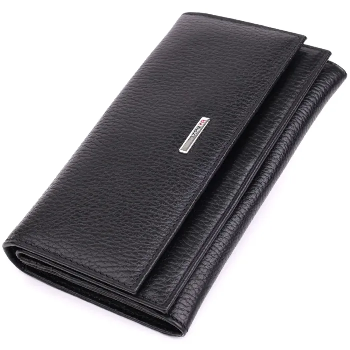 Місткий жіночий гаманець з натуральної шкіри KARYA 22859 Чорний