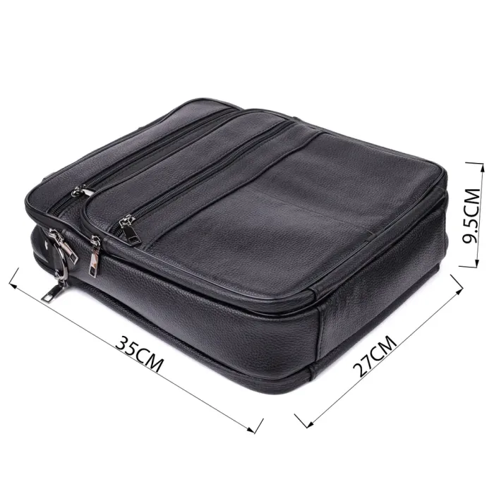 Сумка чоловіча з ручкою для перенесення в руці з натуральної шкіри Vintage 23029 Чорний