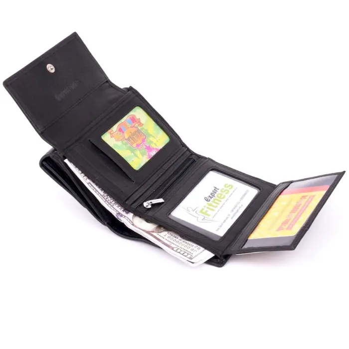 Кошелек горизонтальный женский из двух частей ST Leather 19369 Черный