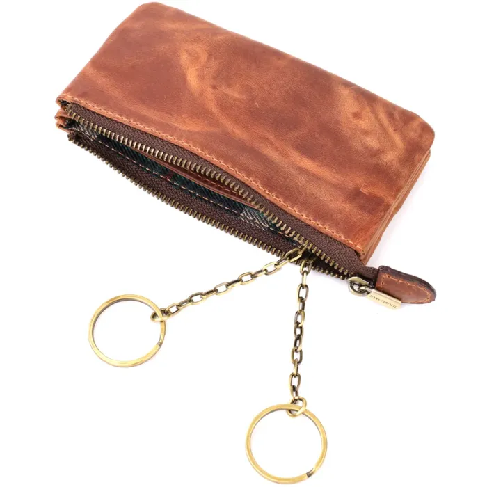 Практична ключниця на два відділення з матової натуральної шкіри Tony Perotti 20837_1 (3350 whisky) Світло-коричневий