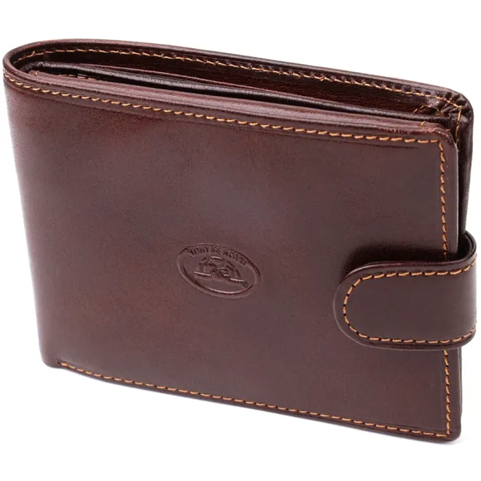 Чоловічий гаманець з гладкої натуральної шкіри Tony Perotti 20852_1 (396A-Q moro) Коричневий