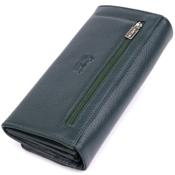 Горизонтальний жіночий гаманець з натуральної шкіри KARYA 22852 Зелений