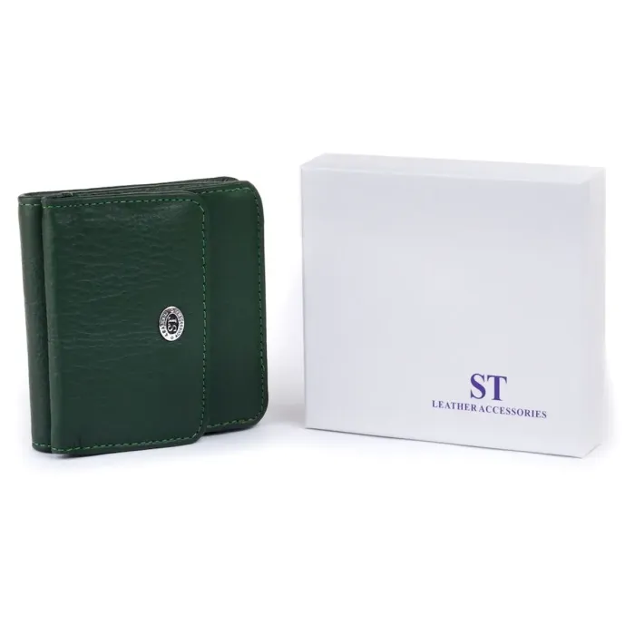Маленький гаманець на кнопці жіночий ST Leather 19233 Зелений