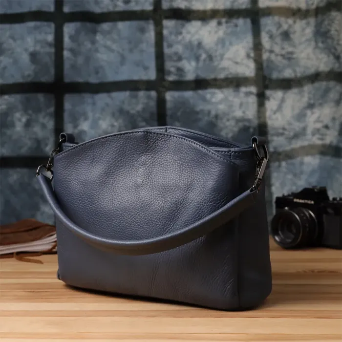 Стильна сумка на плече з натуральної шкіри Vintage 23009 Синій