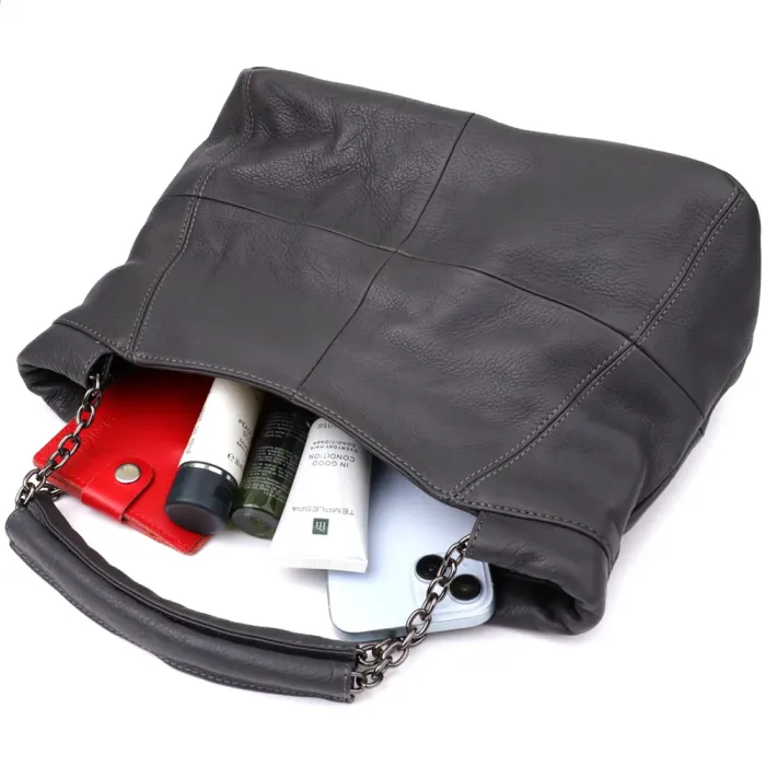 Повсякденна сумка для жінок з натуральної шкіри Vintage 22989 Сірий