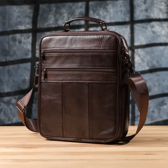 Ділова чоловіча сумка з натуральної шкіри Vintage 23027 Коричневий