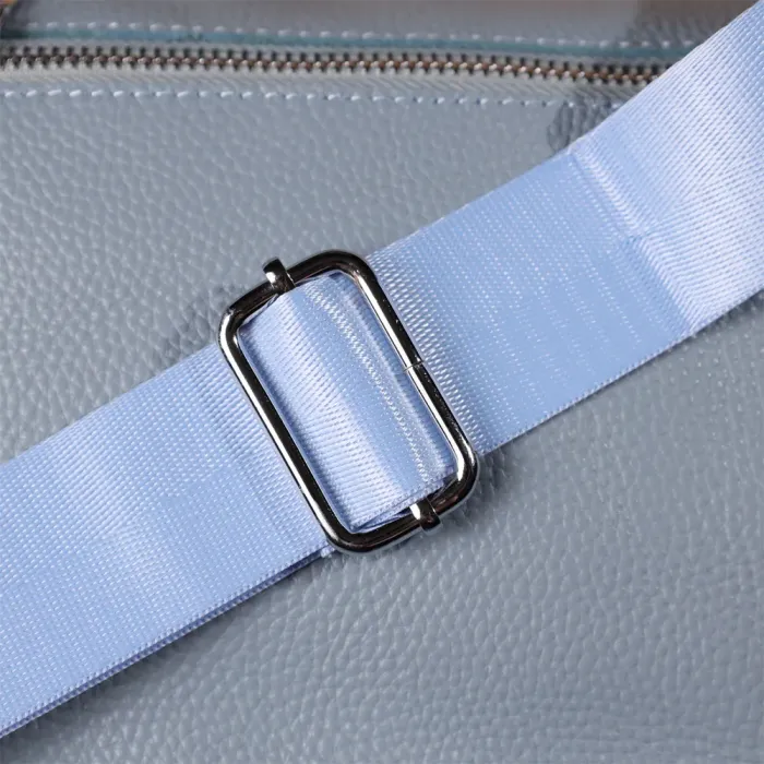 Цікава напівкругла сумка для жінок з натуральної шкіри Vintage 22908 Сіро-блакитний