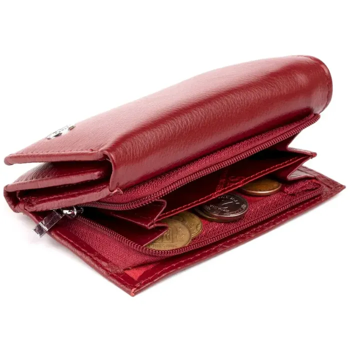 Горизонтальное портмоне из кожи женское на магните ST Leather 19333 Бордовое