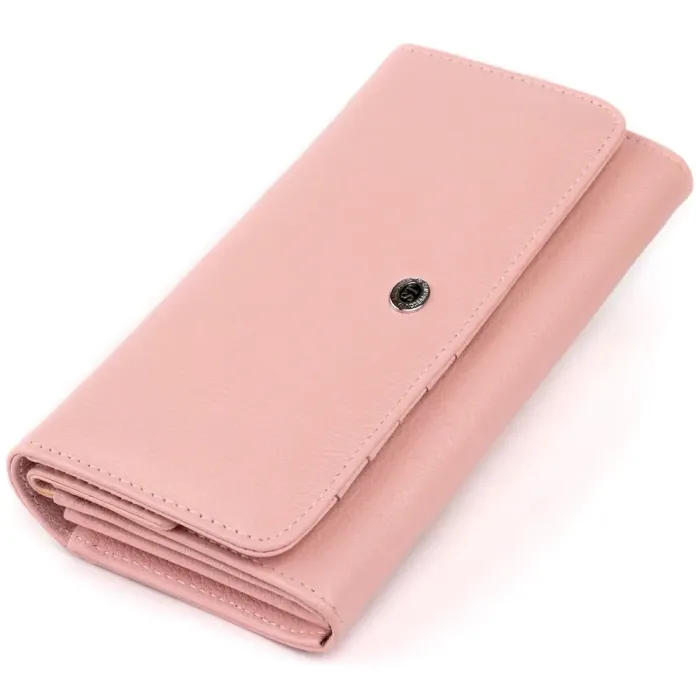 Кошелек кожаный в два сложения женский ST Leather 19290 Пудровый