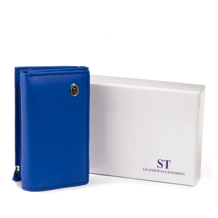 Горизонтальное портмоне из кожи унисекс на магните ST Leather 19338 Синий