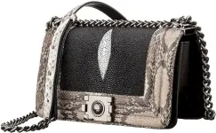 Сумка STINGRAY LEATHER 18225 із натуральної шкіри морського скату Чорна