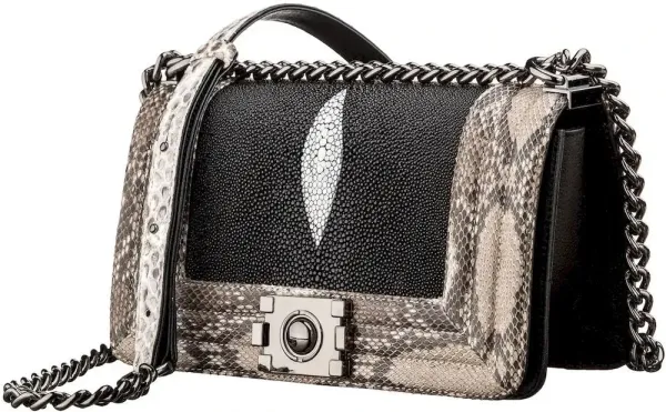 Сумка STINGRAY LEATHER 18225 із натуральної шкіри морського скату Чорна