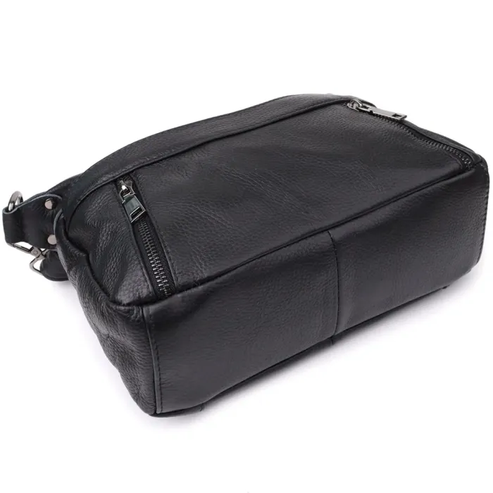 Практична жіноча сумка з натуральної шкіри Vintage 23011 Чорний