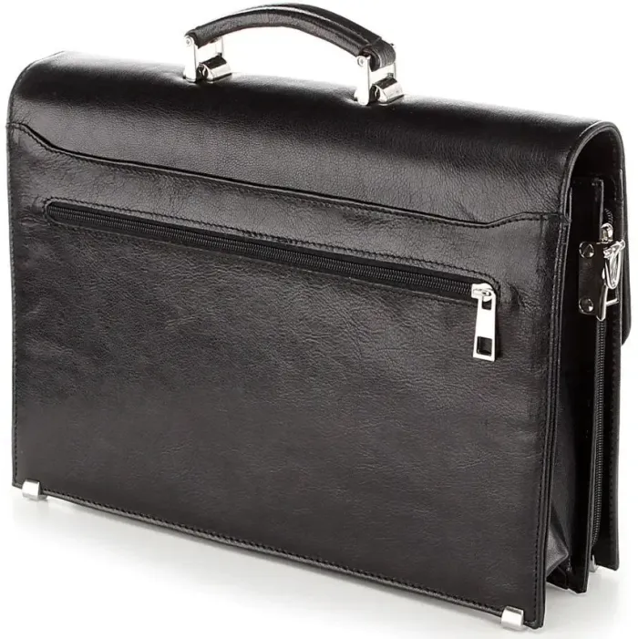 Портфель SHVIGEL 00365 із натуральної шкіри Чорний