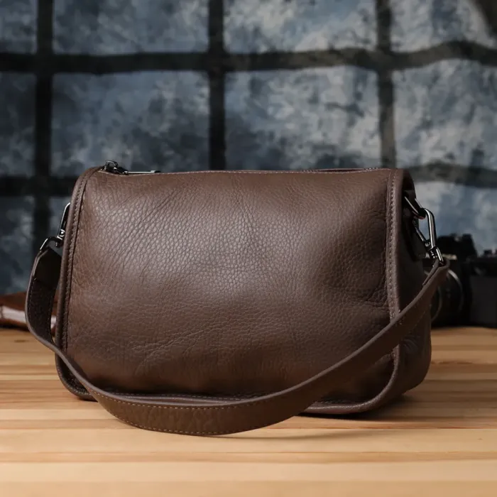 Практична жіноча сумка на плече із натуральної шкіри Vintage 23003 Коричневий