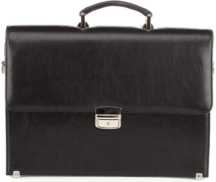 Портфель SHVIGEL 00365 із натуральної шкіри Чорний