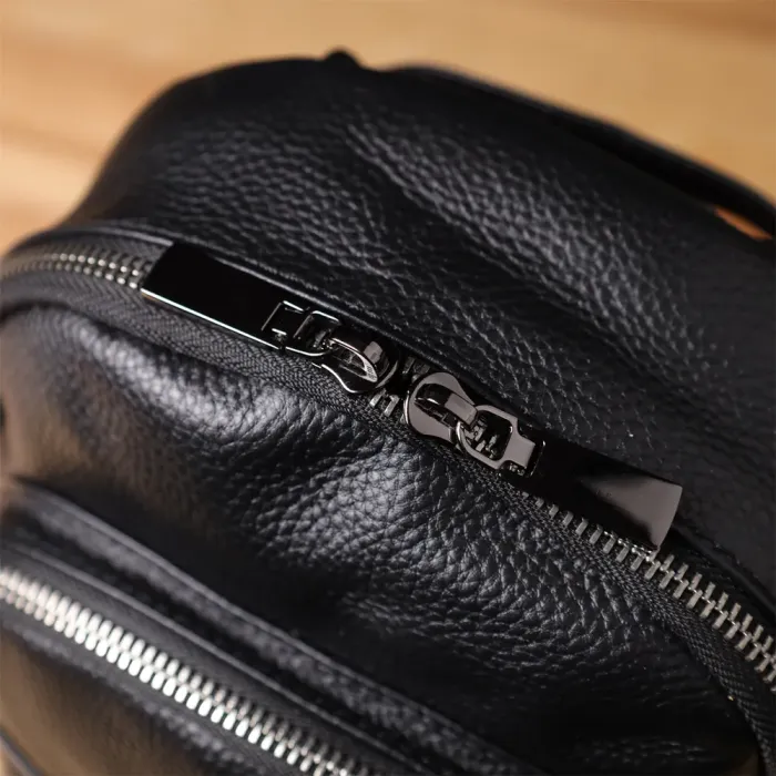 Лаконічний жіночий рюкзак з натуральної шкіри Vintage 23062 Чорний