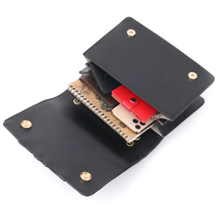 Стильна жіноча сумка зі шкірозамінника Vintage 18709 Чорний