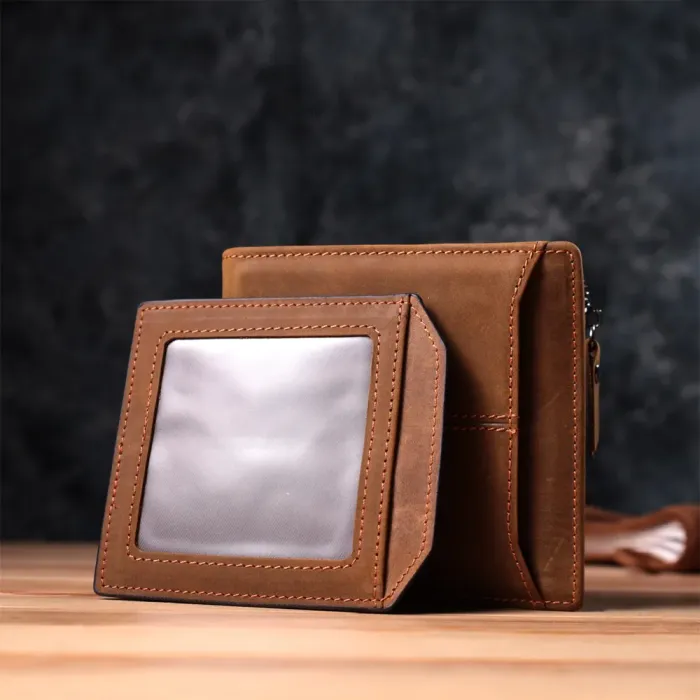 Практичний гаманець для чоловіків з натуральної шкіри 22856 Vintage Коричневий