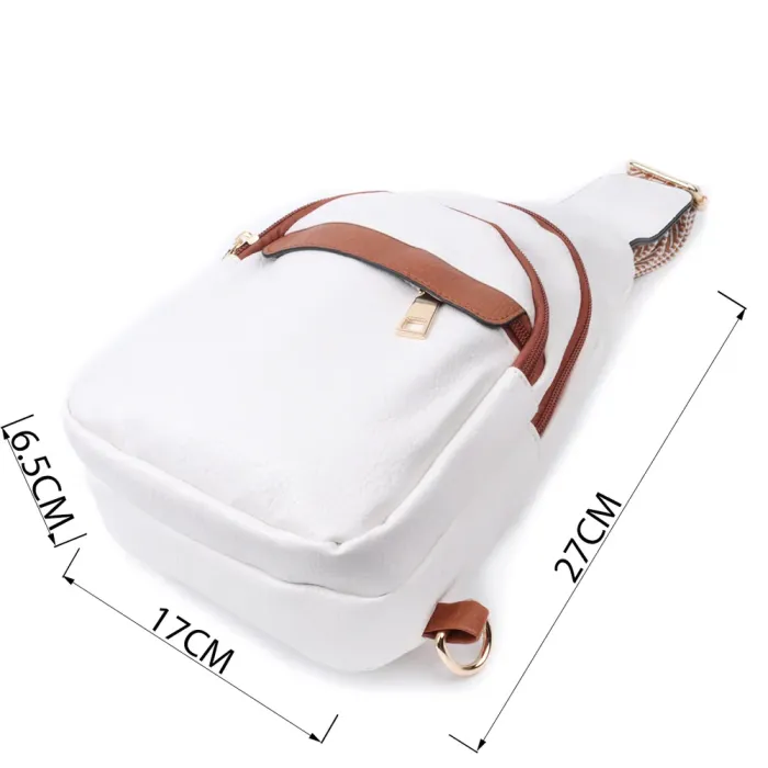 Жіноча сумка через плече з отвором для навушників з екошкіри Vintage 22785 Білий