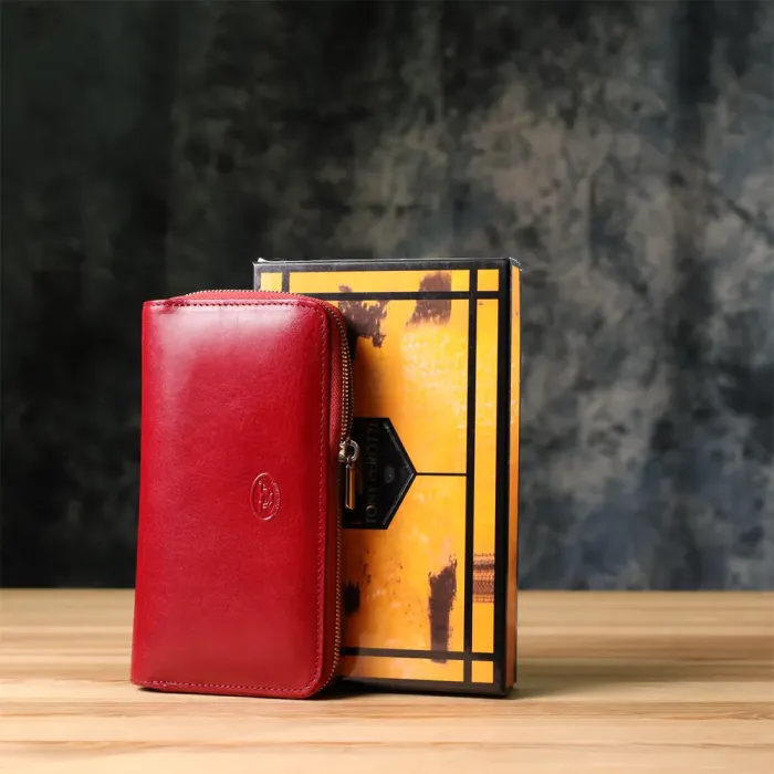 Жіночий гаманець на одне відділення з гладкої натуральної шкіри Tony Perotti 20861_1 (2943 rosso) Червоний