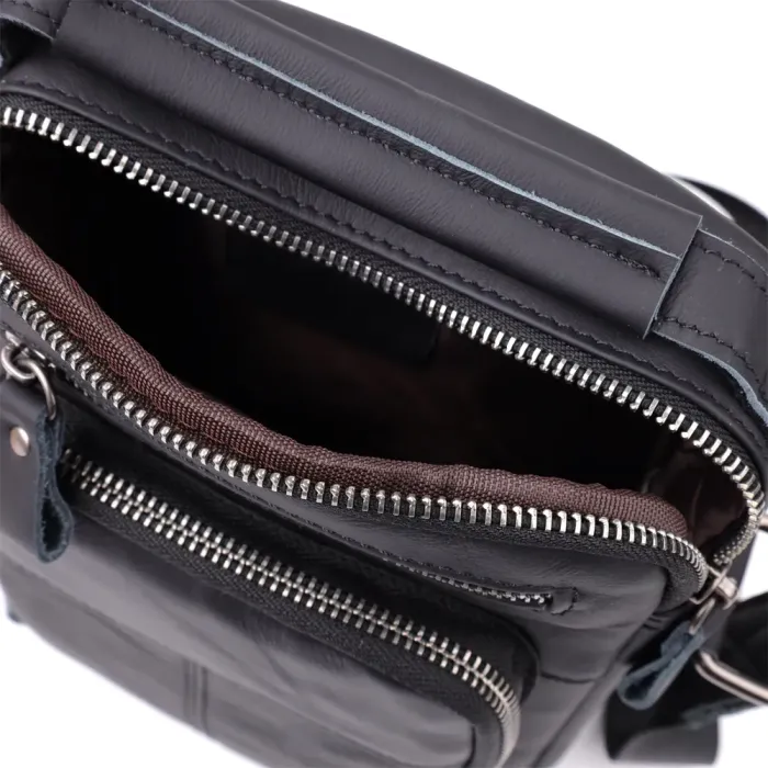 Ділова чоловіча сумка з натуральної шкіри Vintage 23036 Чорний