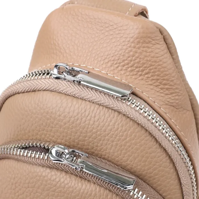 Слінг сумка з натуральної шкіри для жінок Vintage 22939 Бежевий