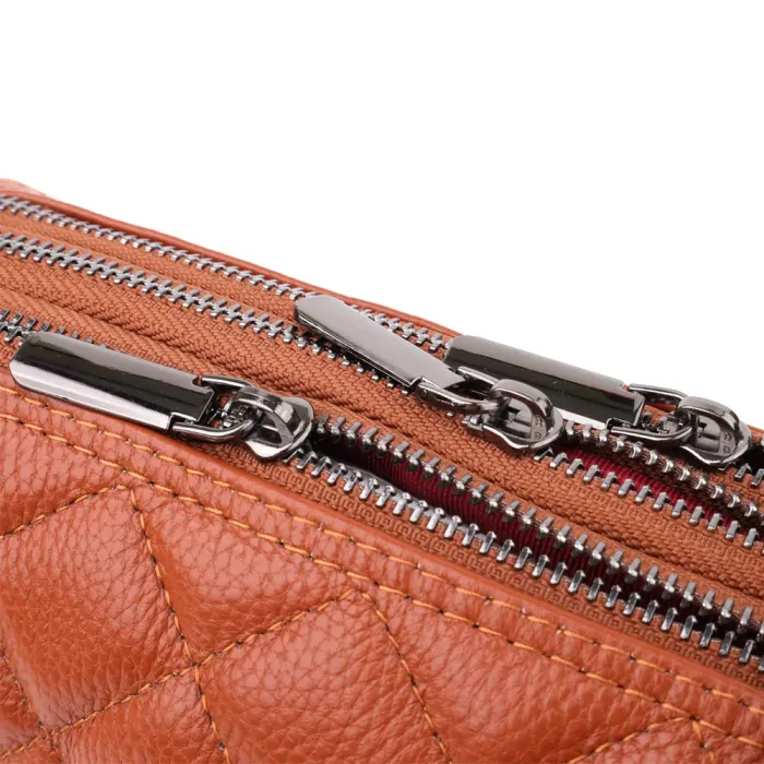 Жіноча сумка прошита модними ромбами з натуральної шкіри Vintage 15143 Рудий