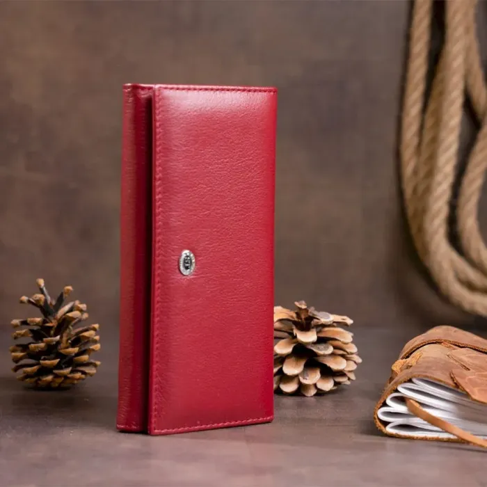 Гаманець на магнітах із клапаном жіночий ST Leather 19244 Бордовий