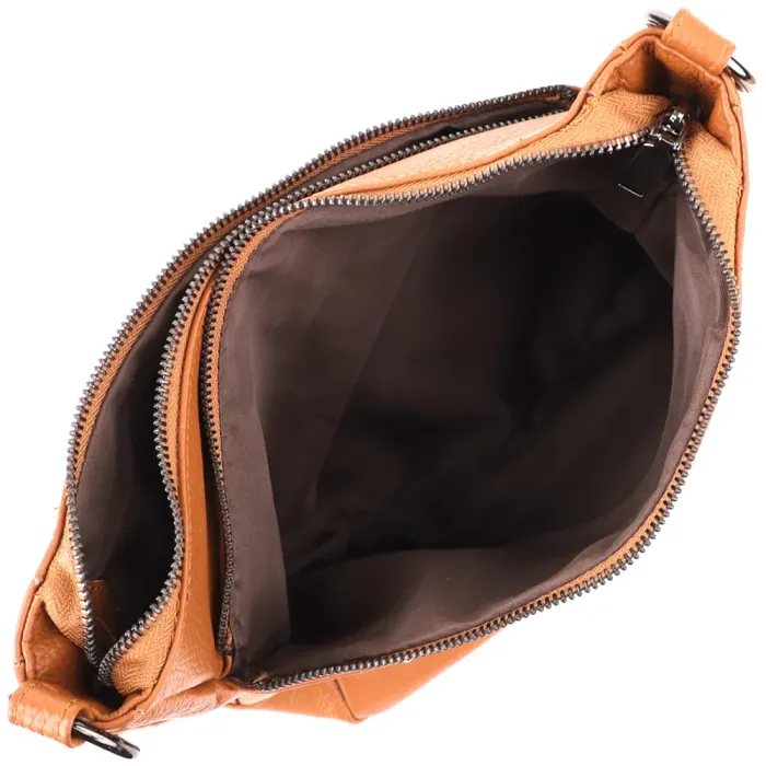 Жіноча сумка на два відділення з натуральної шкіри Vintage 23012 Коричневий