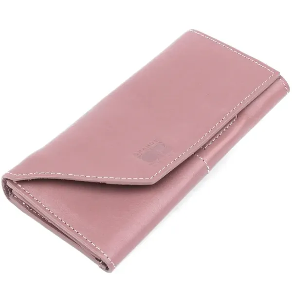 Чудовий шкіряний жіночий гаманець Grande Pelle 11577 Рожевий