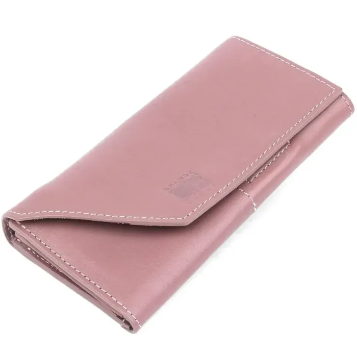 Чудовий шкіряний жіночий гаманець Grande Pelle 11577 Рожевий