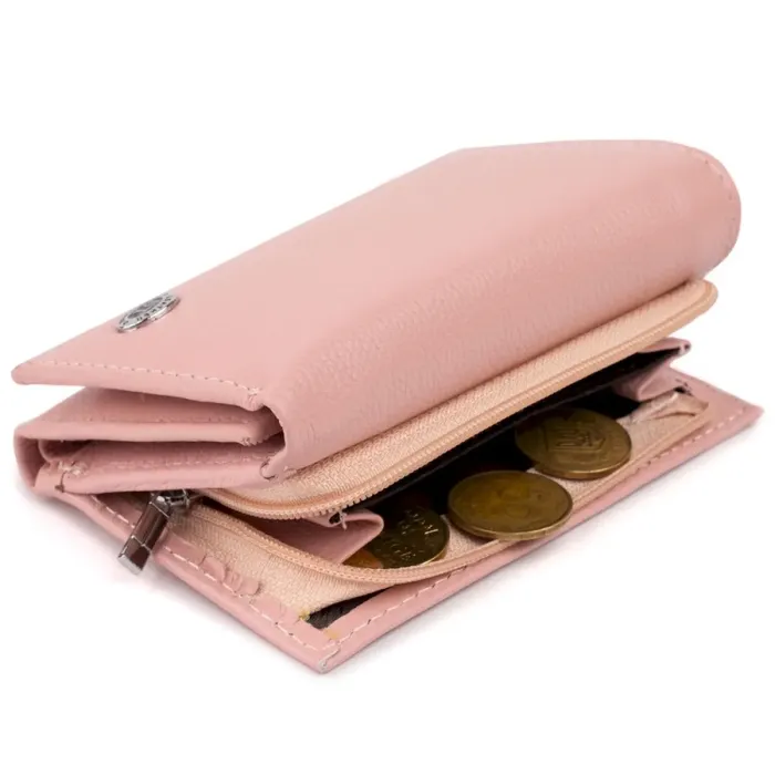 Горизонтальное портмоне из кожи женское на магните ST Leather 19334 Розовое