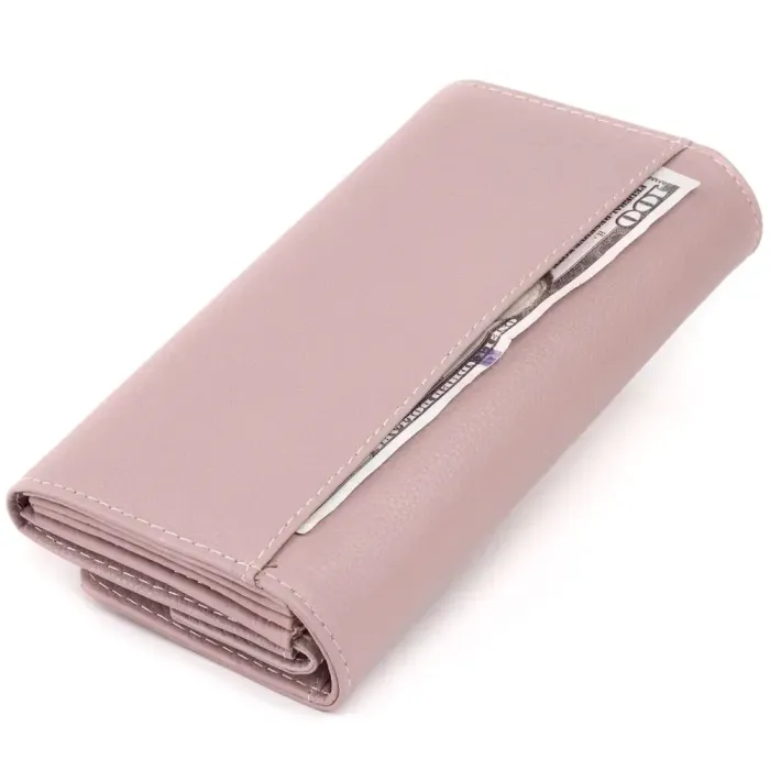 Гаманець шкіряний у дві додавання жіночий ST Leather 19289 Ліловий