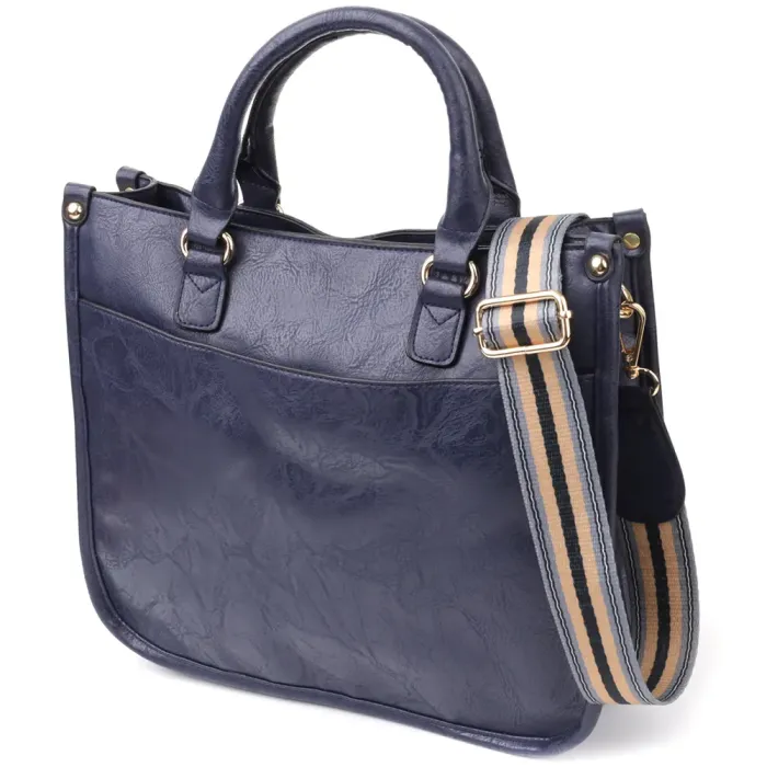 Ділова жіноча сумка з екошкіри Vintage 15132 Синій