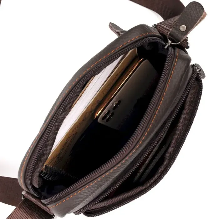 Сумка чоловіча Vintage 20687 шкіряна Коричневий
