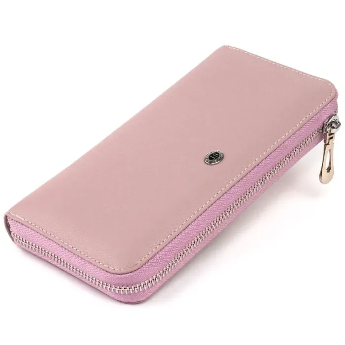 Місткий клатч шкіряний жіночий ST Leather 19278 Ліловий