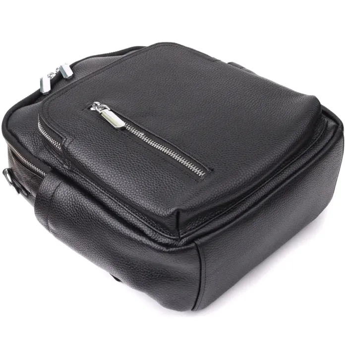 Цікавий жіночий рюкзак з натуральної шкіри Vintage 23059 Чорний