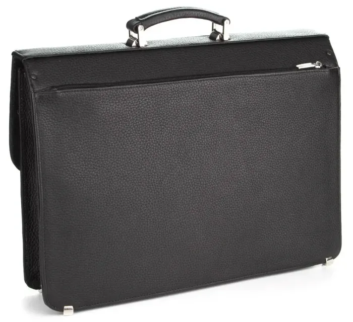 Портфель SHVIGEL 00389 із натуральної шкіри Чорний