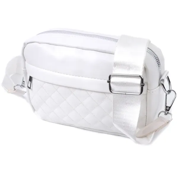 Елегантна жіноча сумка крос-боді з монетницею з екошкіри Vintage 22798 Білий
