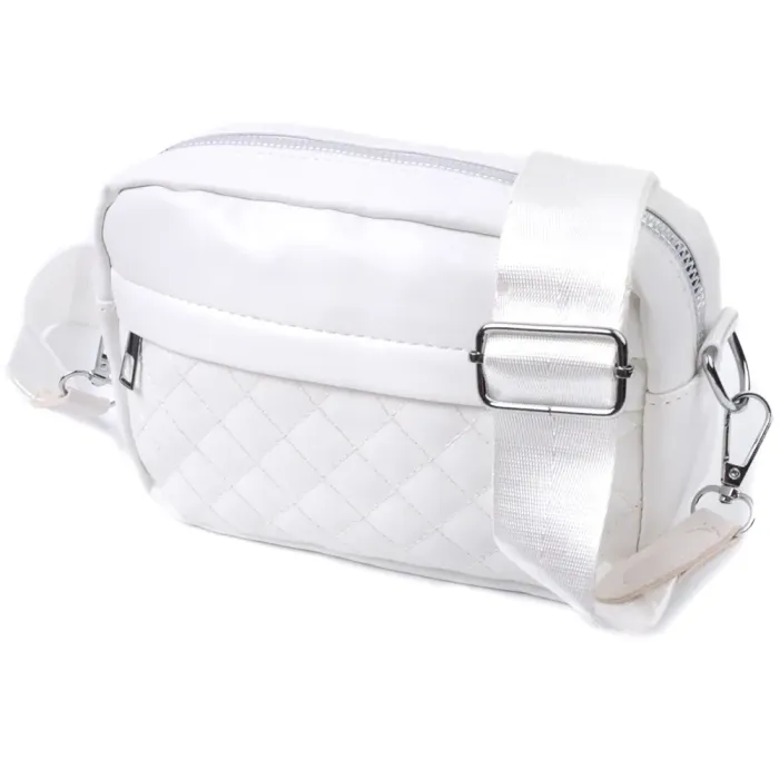 Елегантна жіноча сумка крос-боді з монетницею з екошкіри Vintage 22798 Білий